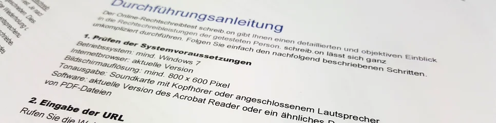 Anleitung zur Durchführung des Rechtschreibtests schreib.on