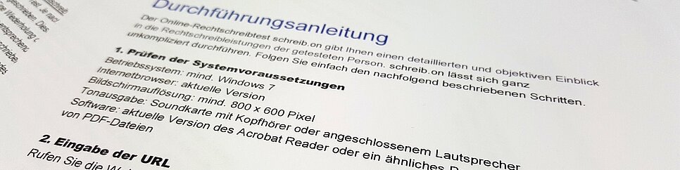 Anleitung zur Durchführung des Rechtschreibtests schreib.on